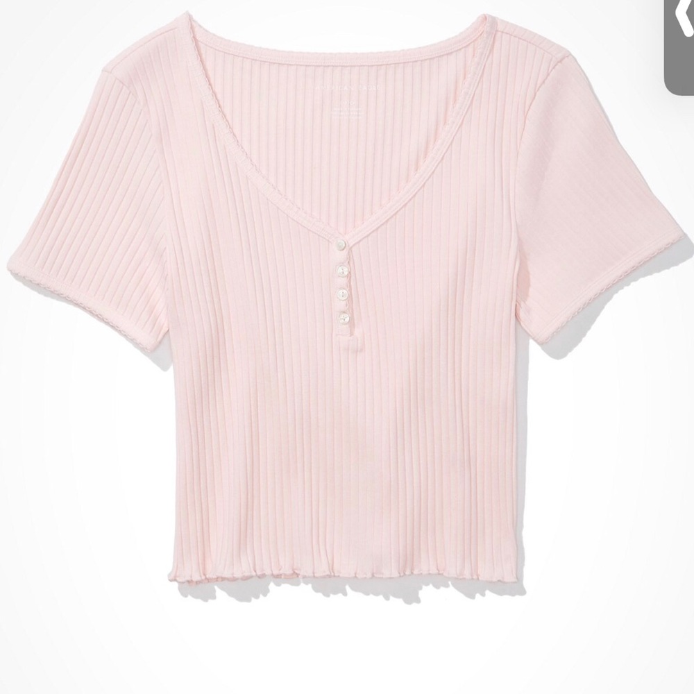american eagle henley baby tee